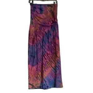 Large Jewel Tone Tie dye Jayli Strapless Mai Dress
